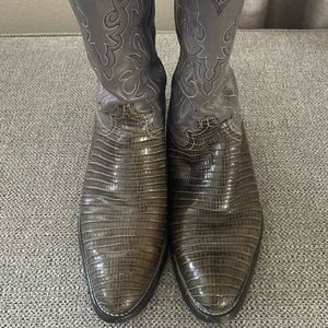 Vintage 1970s Justin Lizard Skin Cowboy Boots